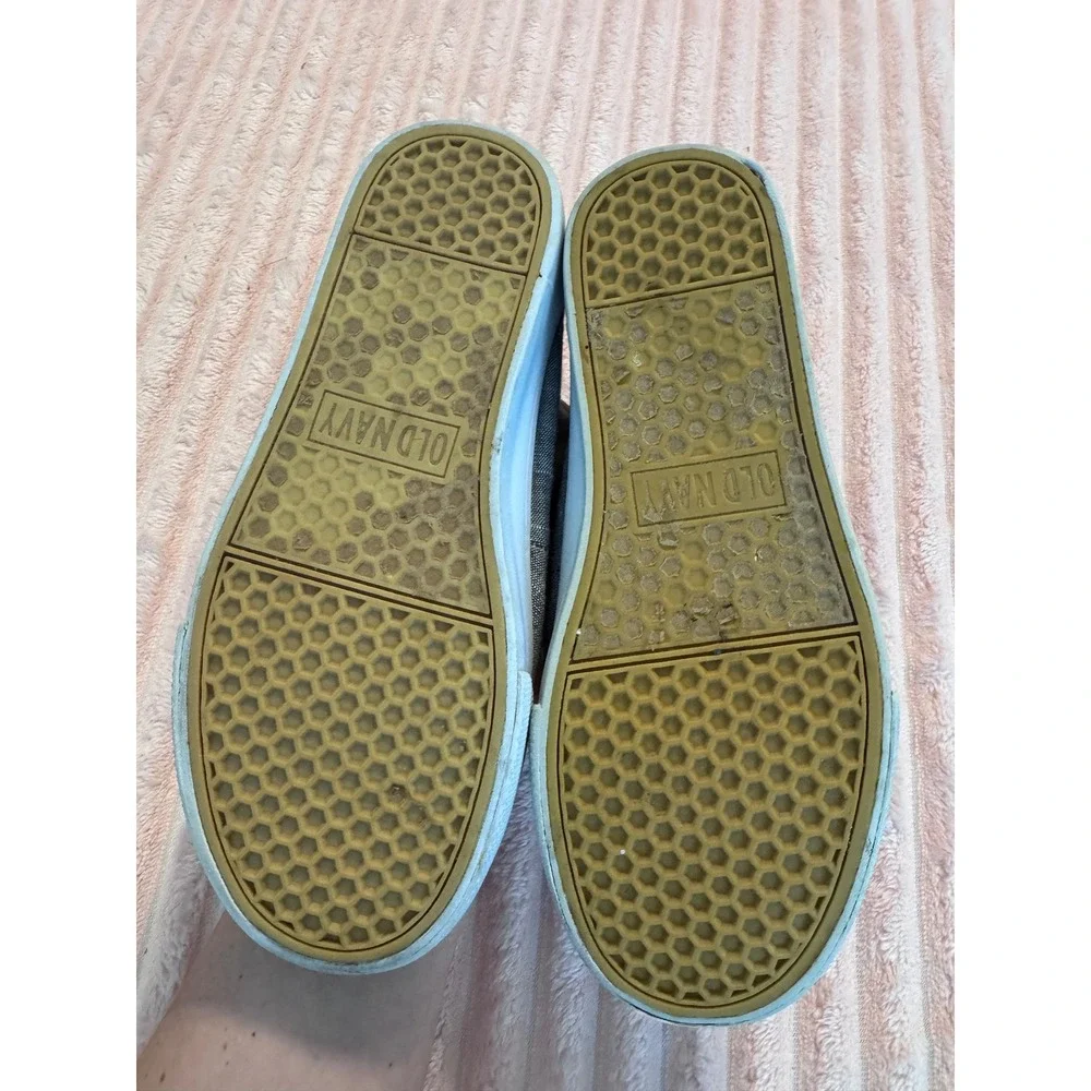 Old Navy Boys Boat Shoes Gray Canvas Lace Up Loafers Size 3 Toddler 0576
